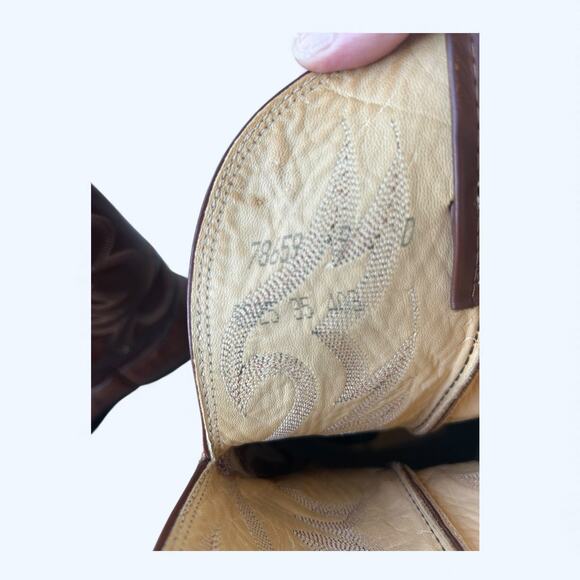 Nocona Men’s Western Cowboy Boots Brown Leather Classic Stitching 786550 Size  9 - Picture 6 of 15